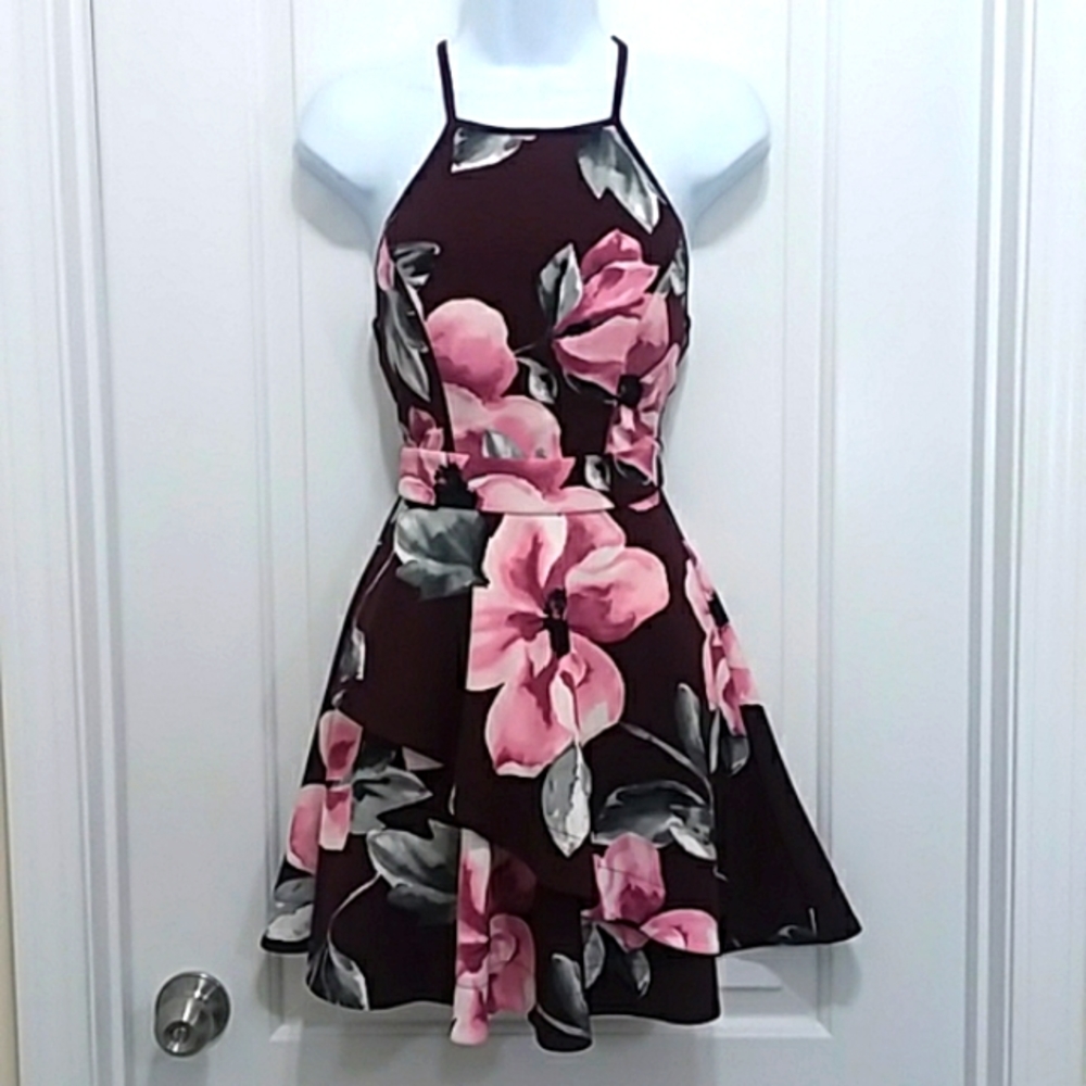 Speechless Halter Floral Print Dress